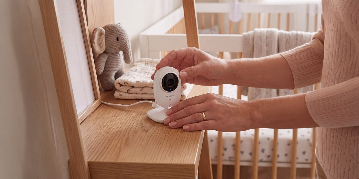 DERYAN-babyfoon met camera: beeld, bereik en plaatsing