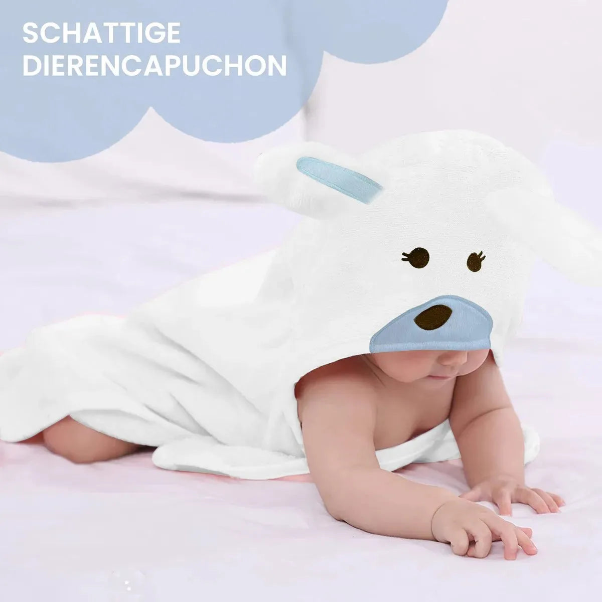 Konijn Multifunctionele Baby Fleece deken met capuchon – Wikkeldeken – Deken 75x100 cm
