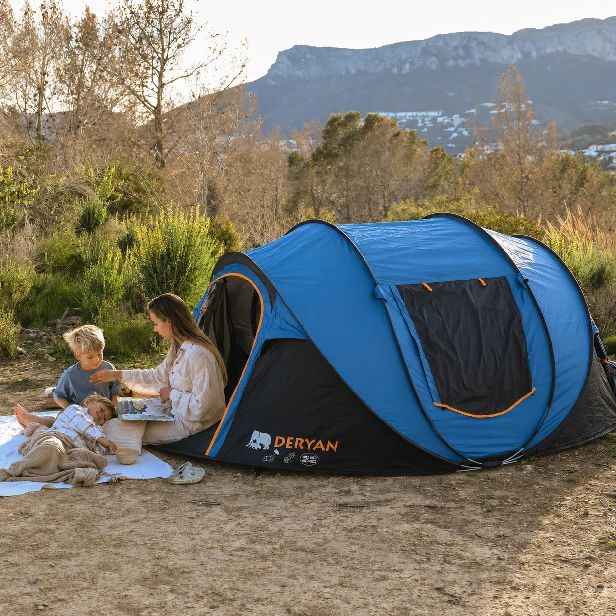 Pop Up Luxe Tent - 2000MM waterkolom - Navy - 4 Persoons
