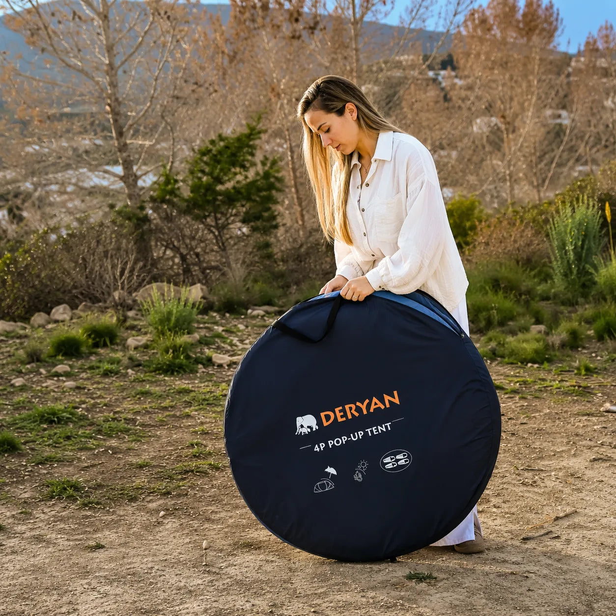 Pop Up Luxe Tent - 2000MM waterkolom - Navy - 4 Persoons