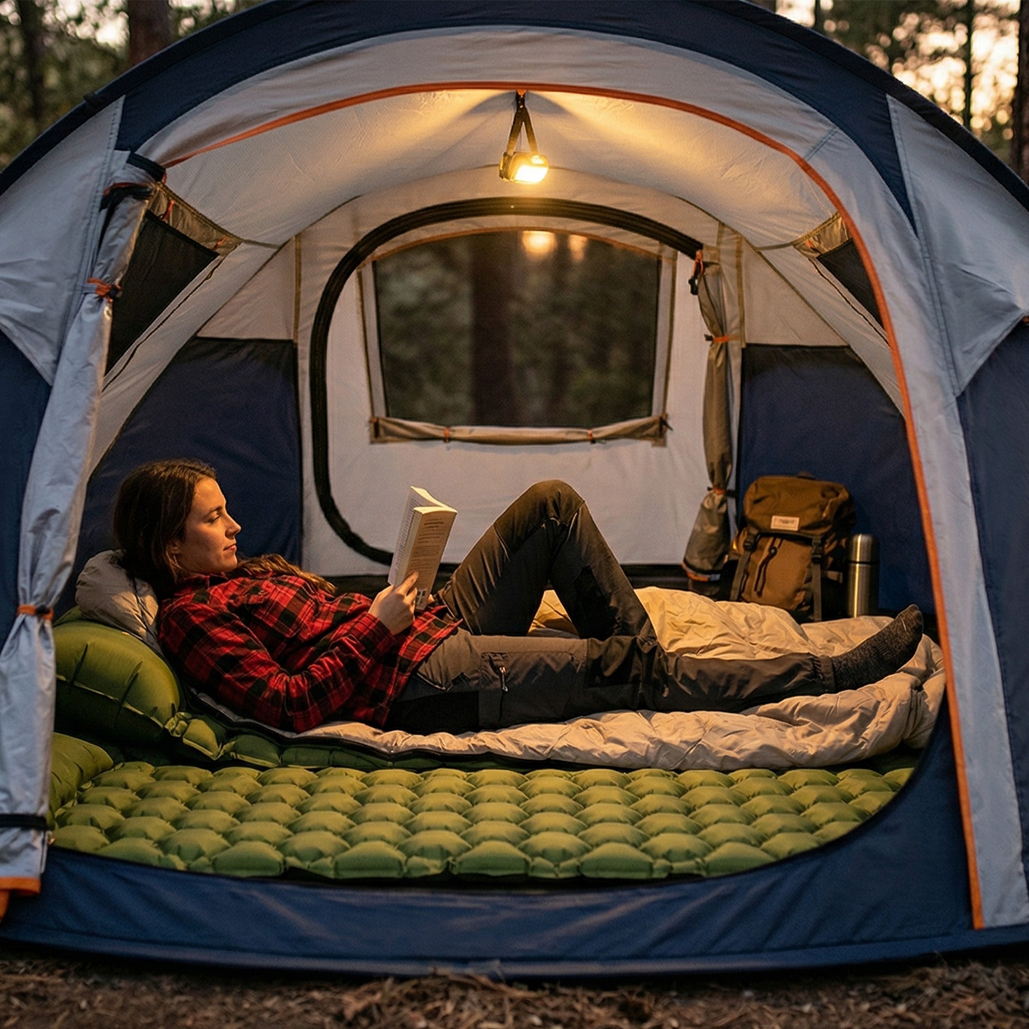 Deryan Air Bed - Luchtbed Kamperen - Inclusief tas - Groen