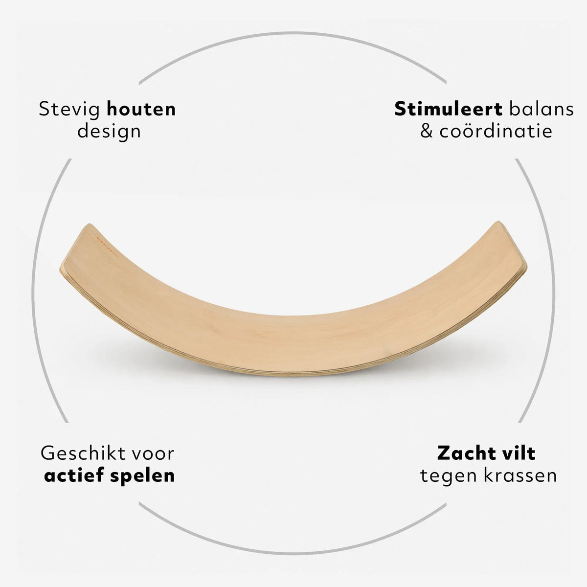 Balance Board hout met vilt 90 cm houten balansbord met viltlaag