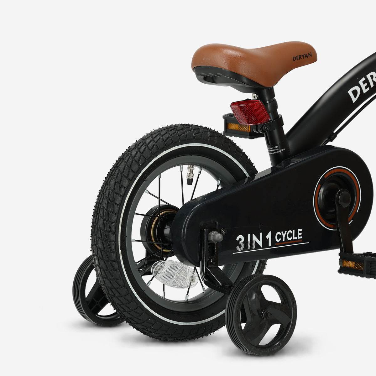 Luxe Kinderfiets 12 inch - 3 in 1 - loopfiets Zwart