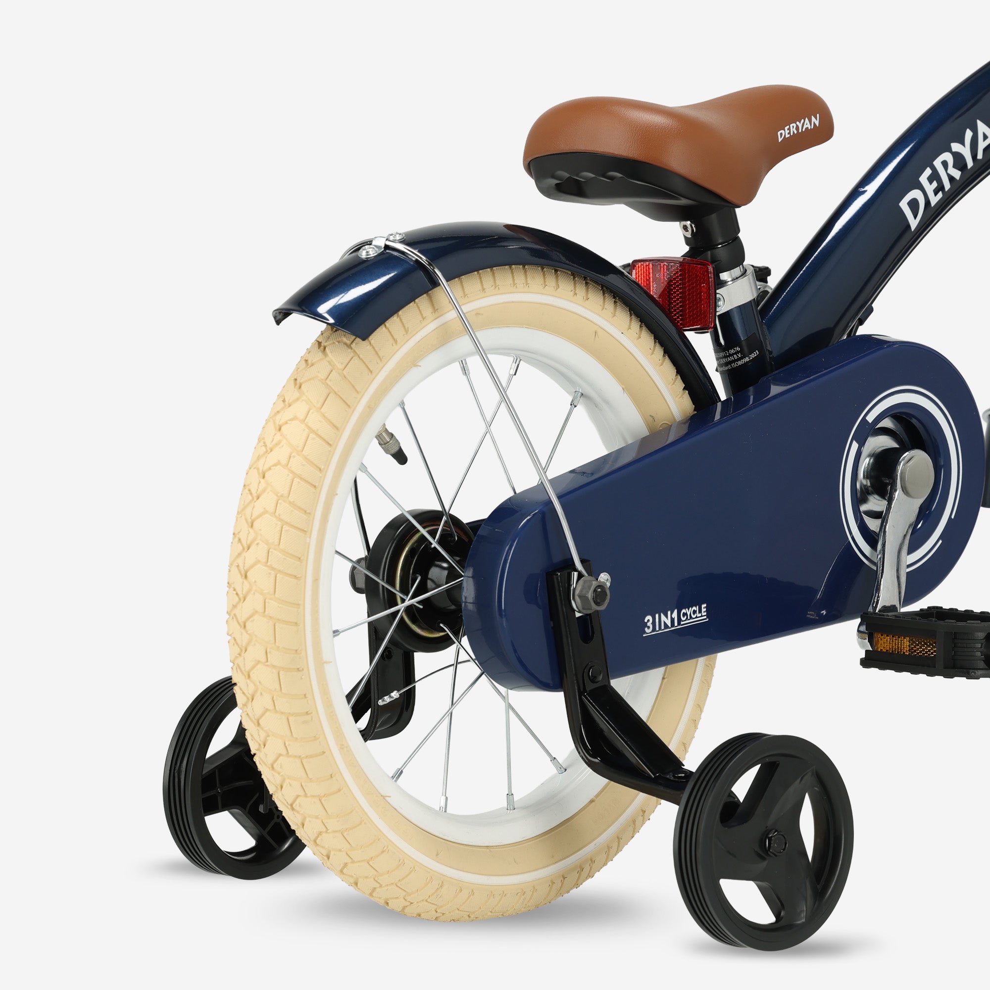 Luxe Kinderfiets 14 inch - 3 in 1 - loopfiets Blauw