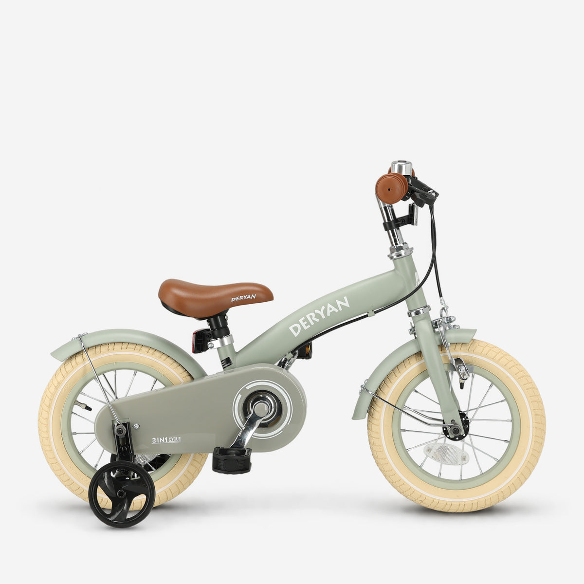 Luxe Kinderfiets 12 inch - 3 in 1 - loopfiets Groen