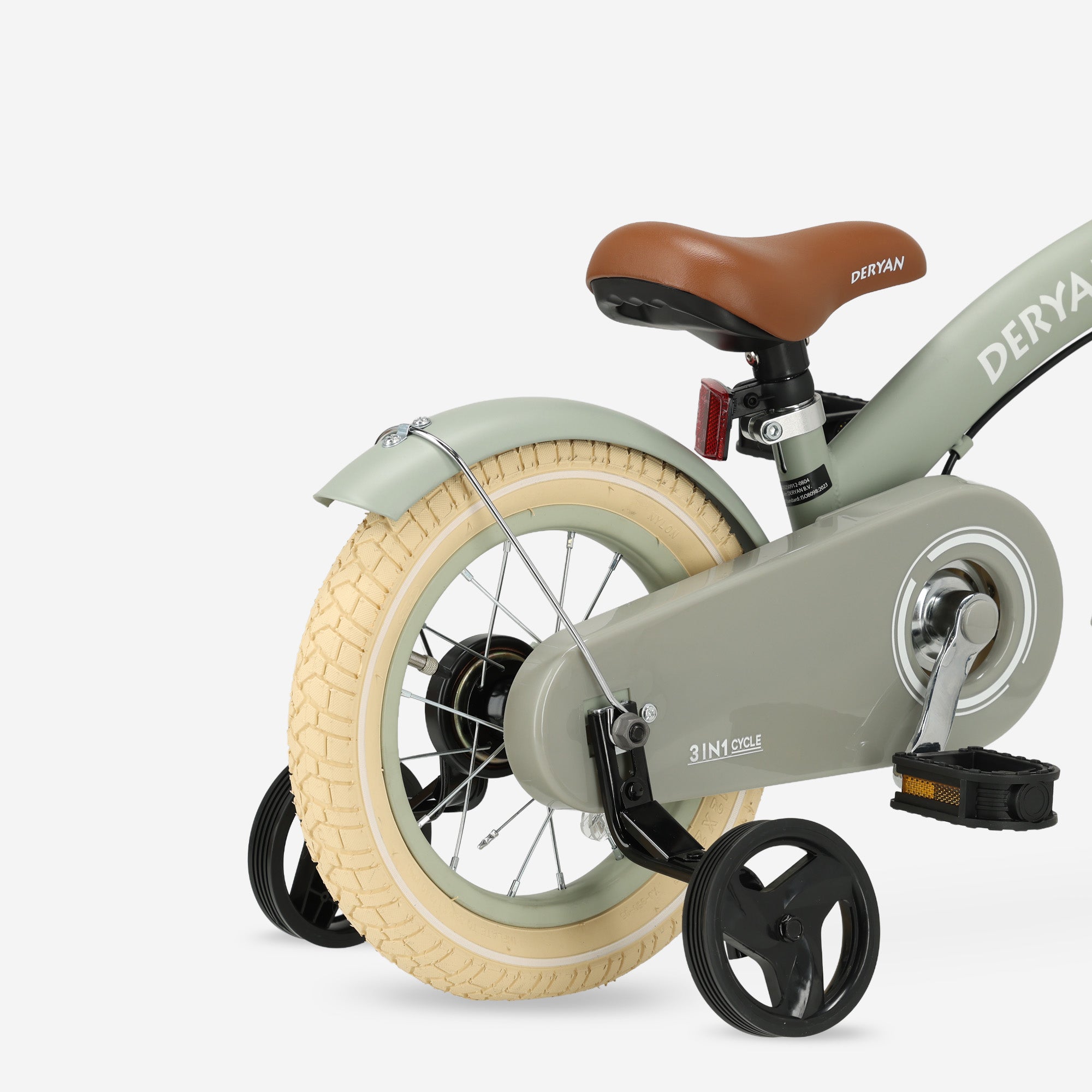 Luxe Kinderfiets 12 inch - 3 in 1 - loopfiets Groen