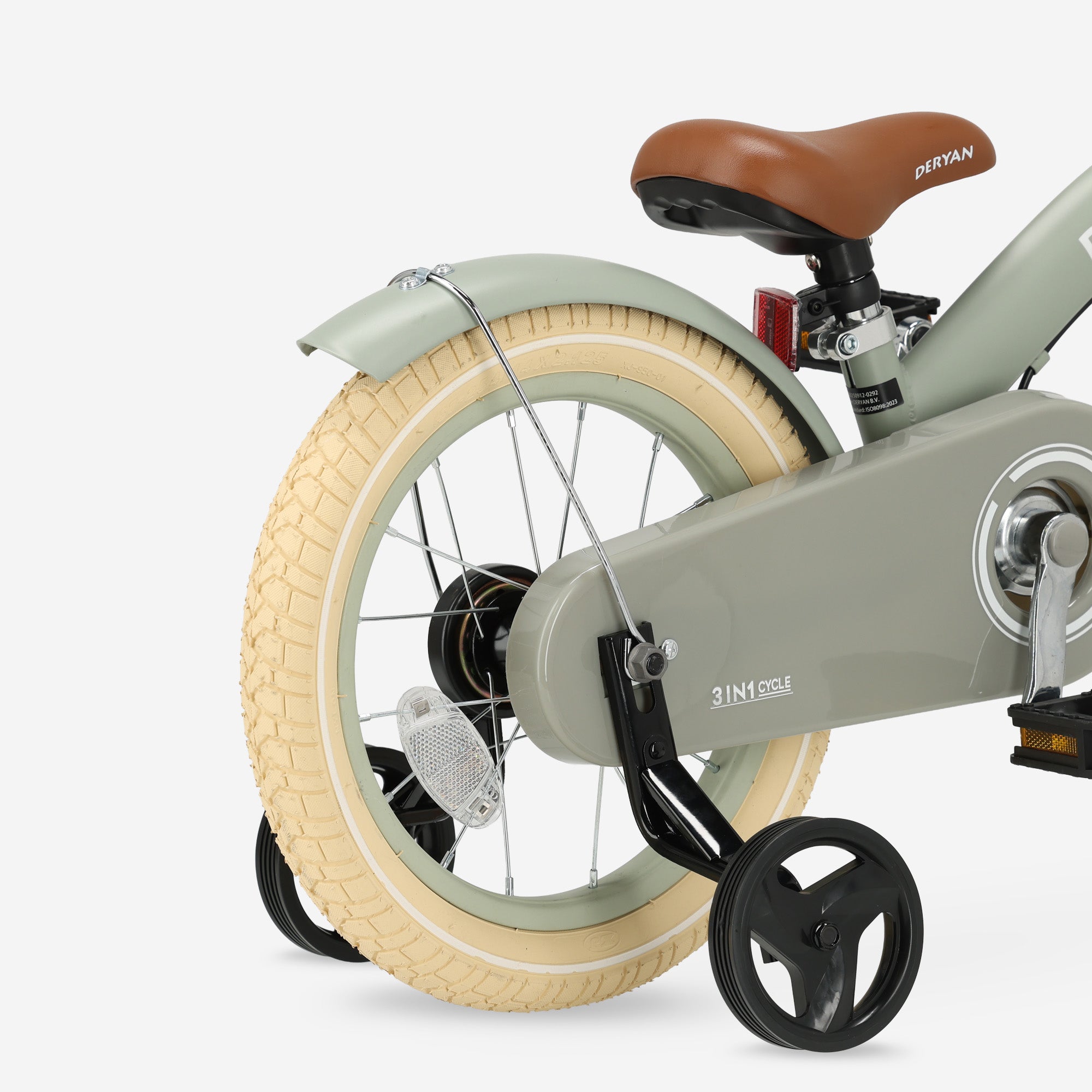 Luxe Kinderfiets 14 inch - 3 in 1 - loopfiets Groen