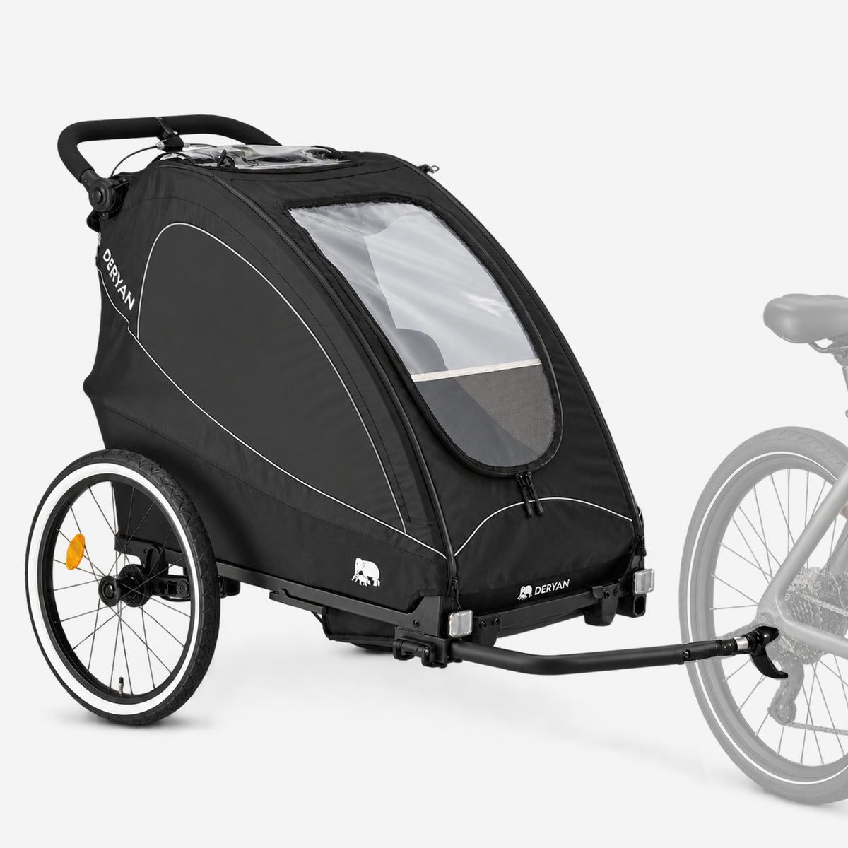 Luxe Fietskar 3-in-1 Wandelwagen en Jogger - Zwart