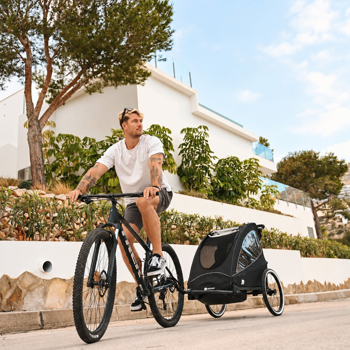 Luxe Fietskar 3-in-1 Wandelwagen en Jogger - Zwart