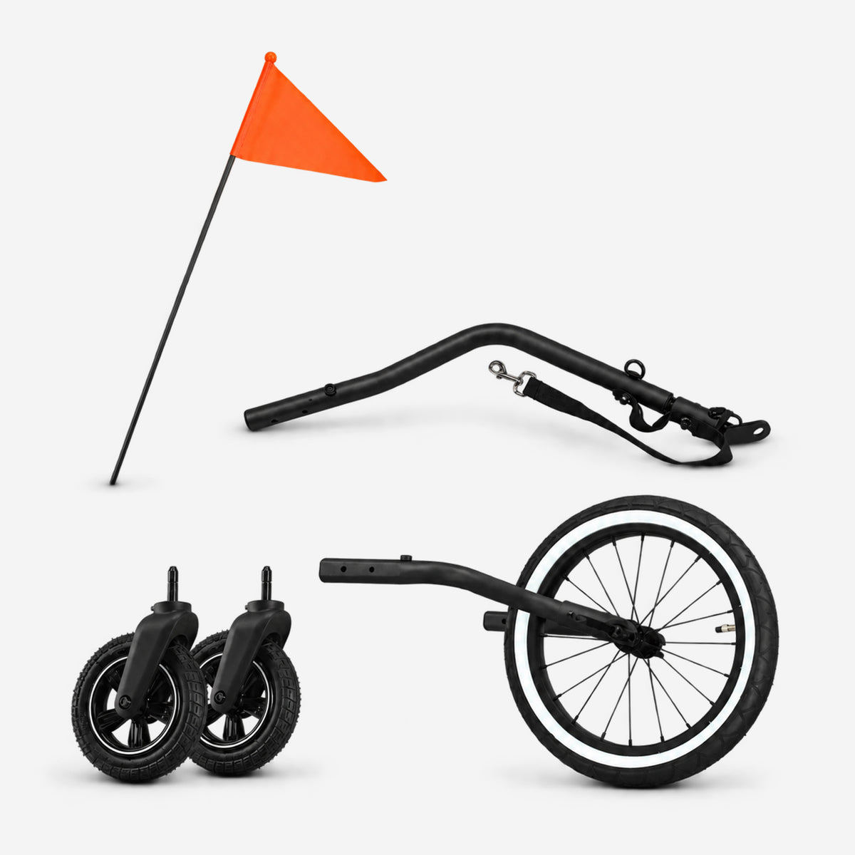 Luxe Fietskar V2 - Wandelwagen - Hardloopkinderwagen Zwart