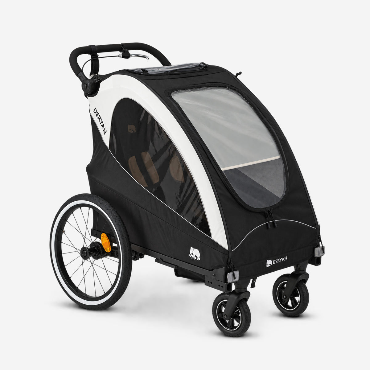 Luxe Fietskar 3-in-1 Wandelwagen en Jogger - Zwart/Cream