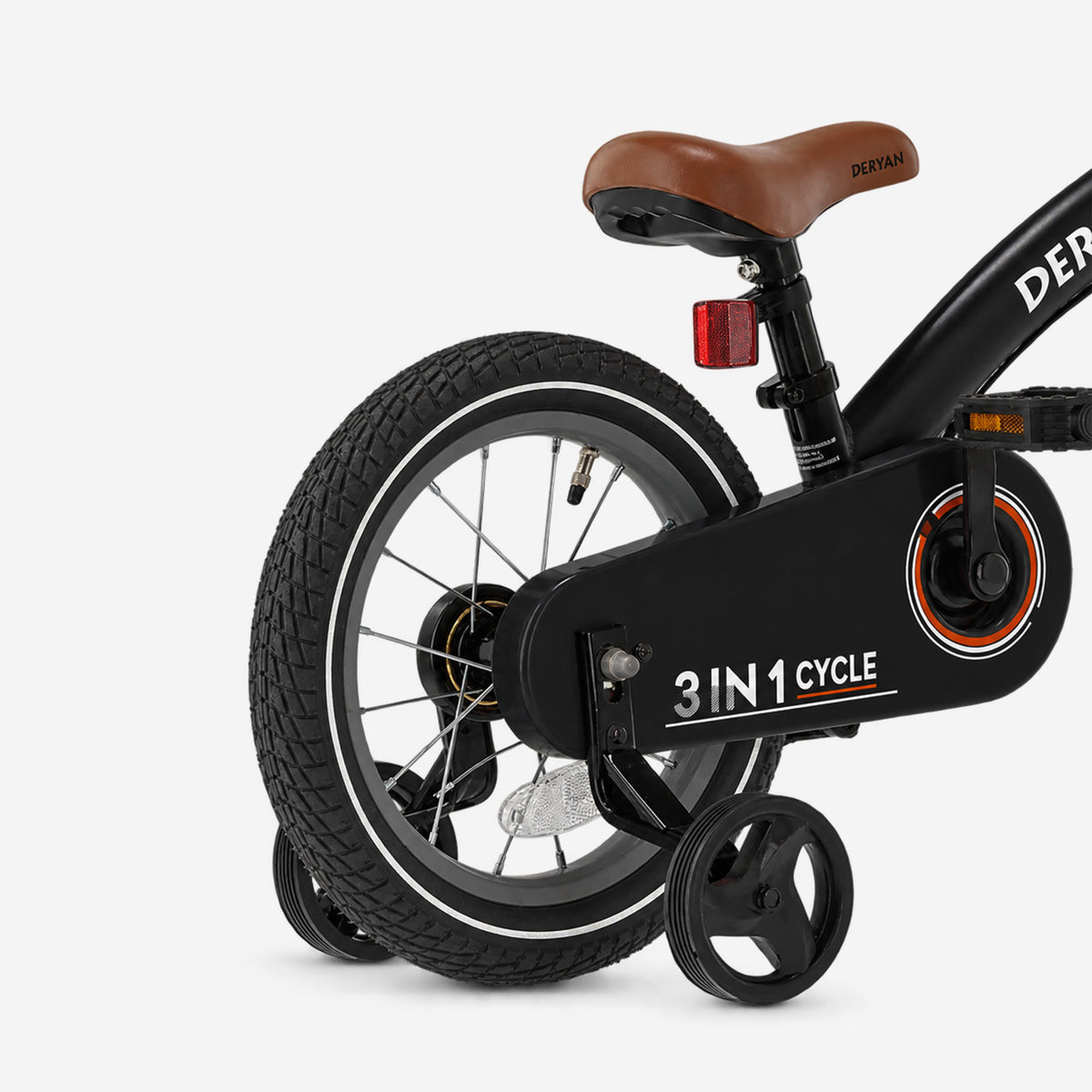 Luxe Kinderfiets 14 inch - 3 in 1 - loopfiets Zwart