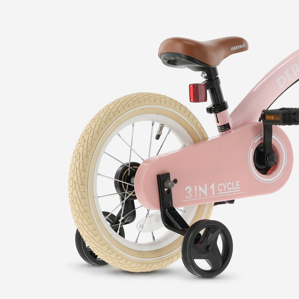 Luxe Kinderfiets 14 inch - 3 in 1 - loopfiets - Roze