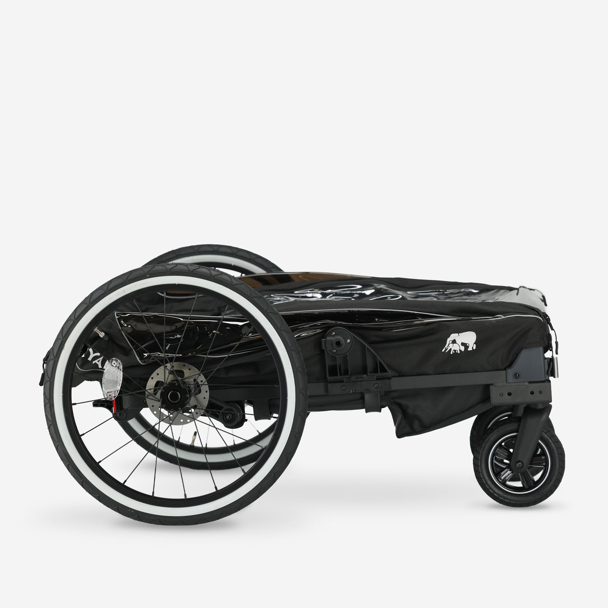 Luxe Fietskar V2 - Wandelwagen - Hardloopkinderwagen Zwart