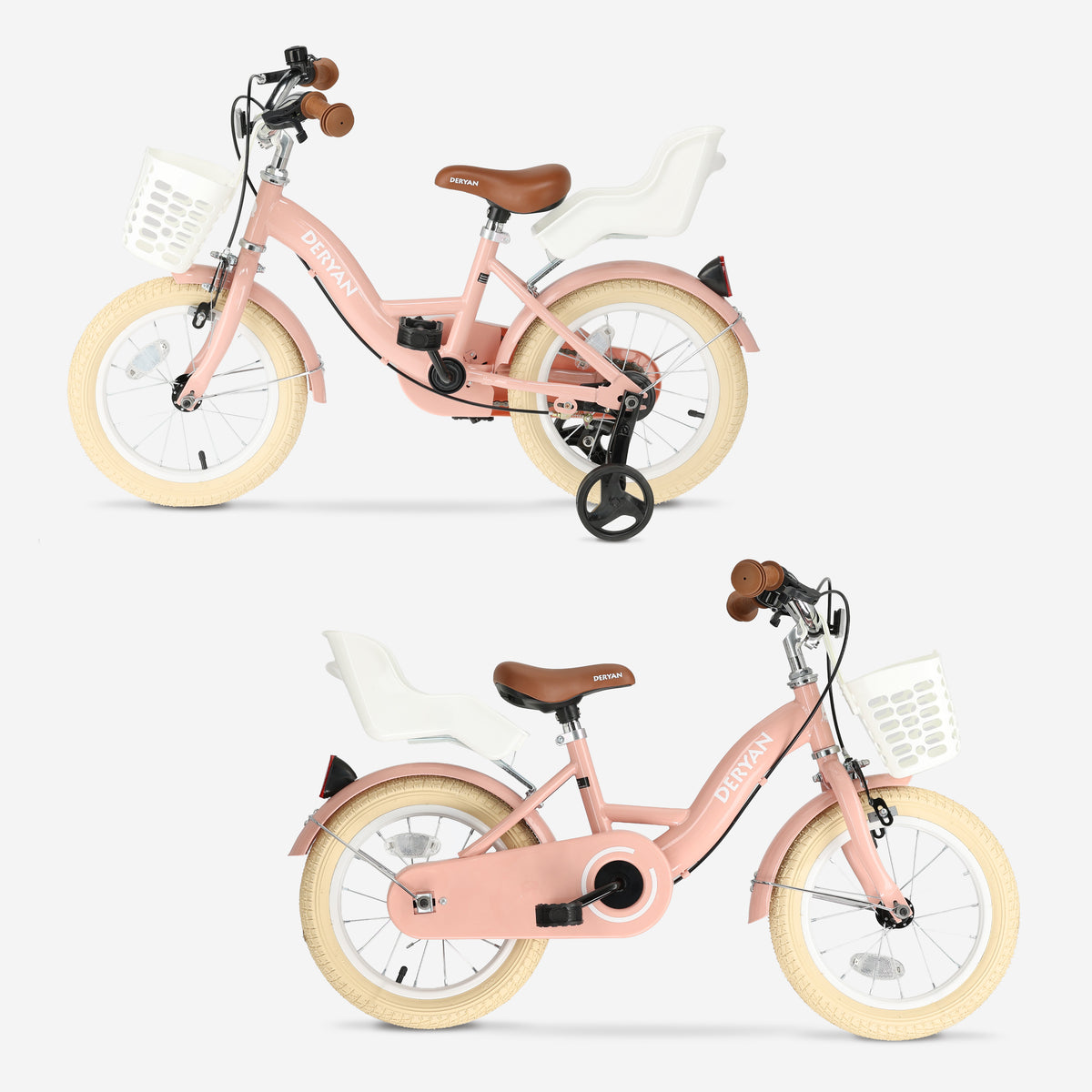 Zoey Meisjesfiets kinderfiets 14 inch met mandje - Roze