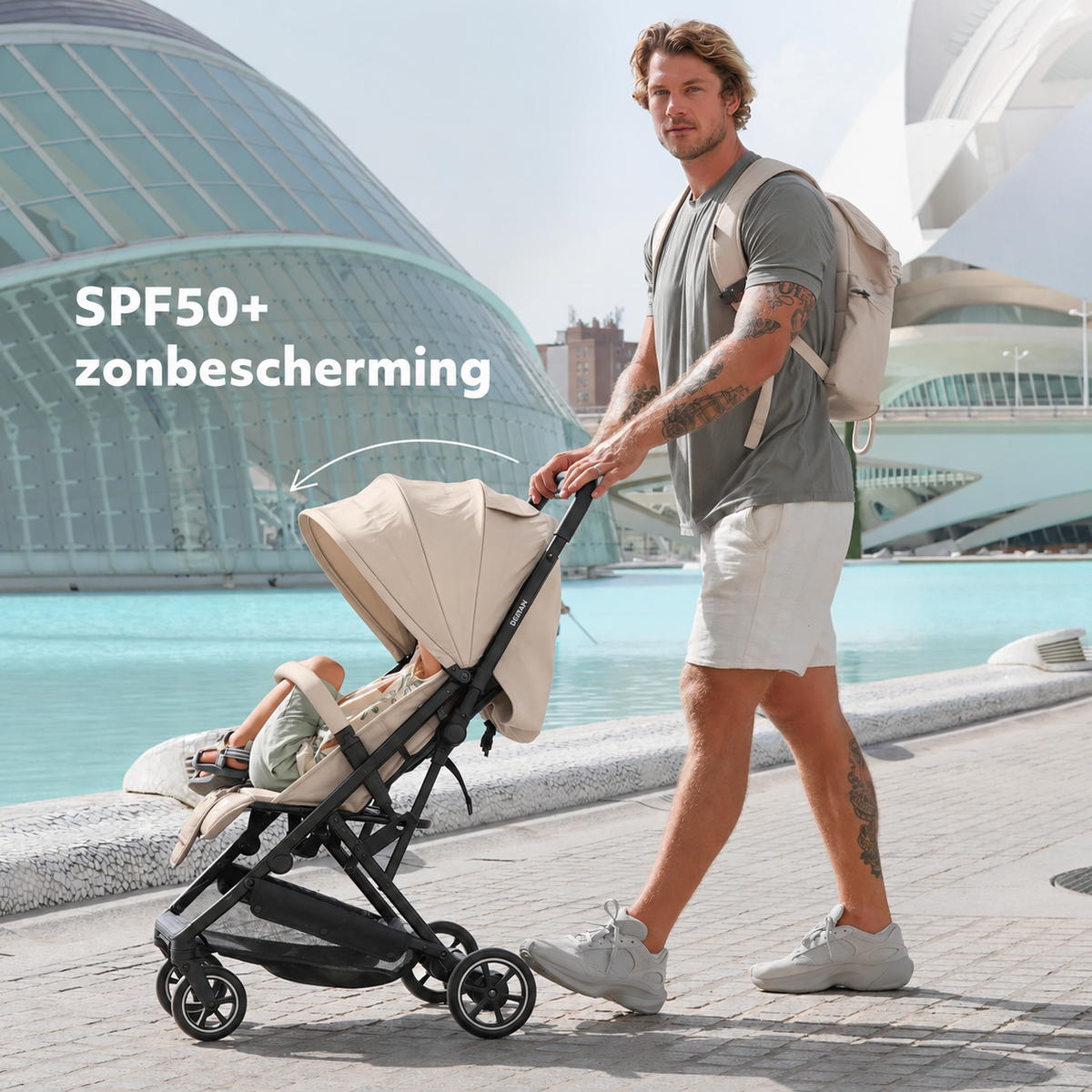 Luxe Easy Lichtgewicht Buggy - Taupe