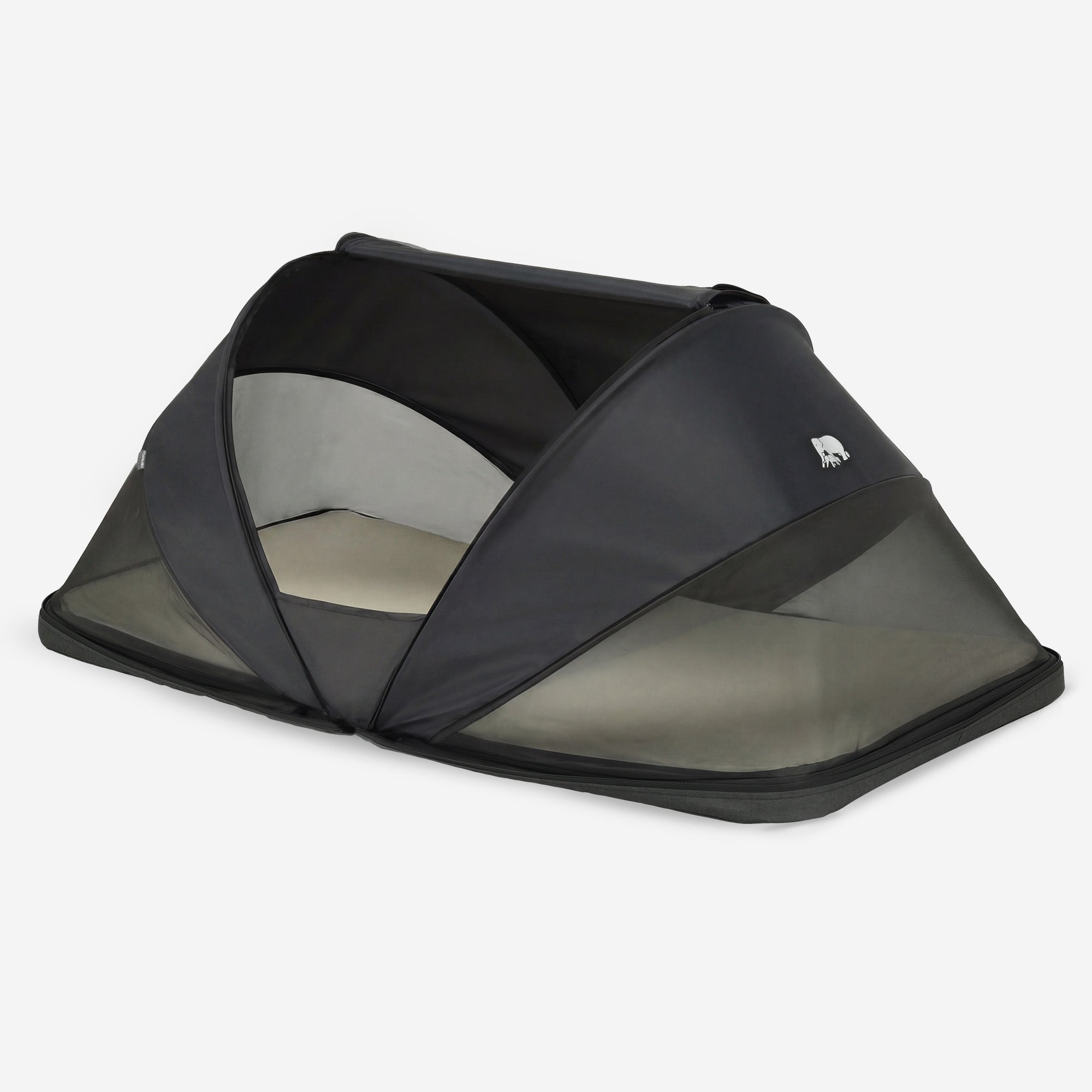 DERYAN Cutey campingbedje babytent zwart met pop-up ontwerp en inbegrepen matras voor baby en peuter