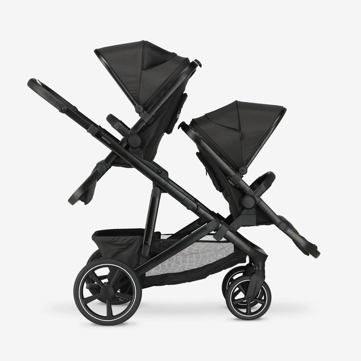 Evy² Duo Kinderwagen Zwart twee zitjes