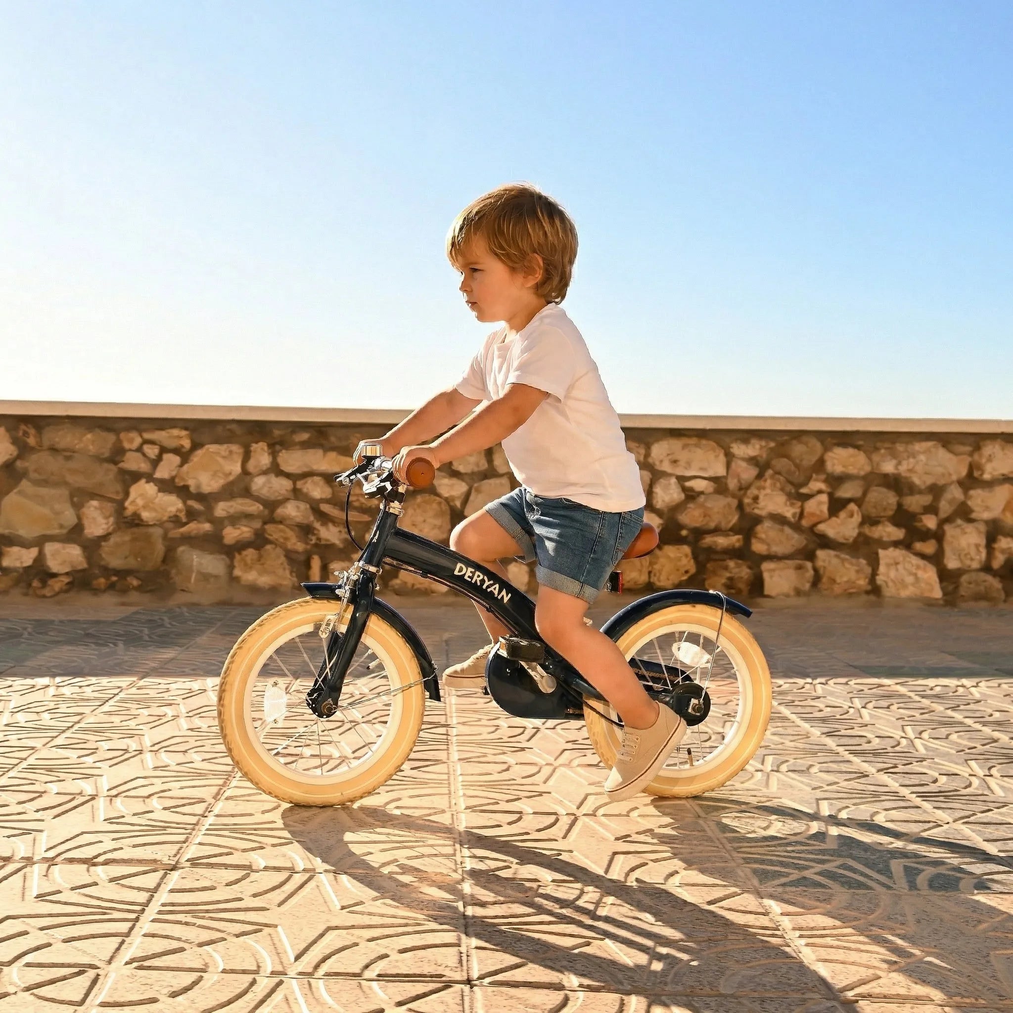 Luxe Kinderfiets 14 inch - 3 in 1 - loopfiets Blauw