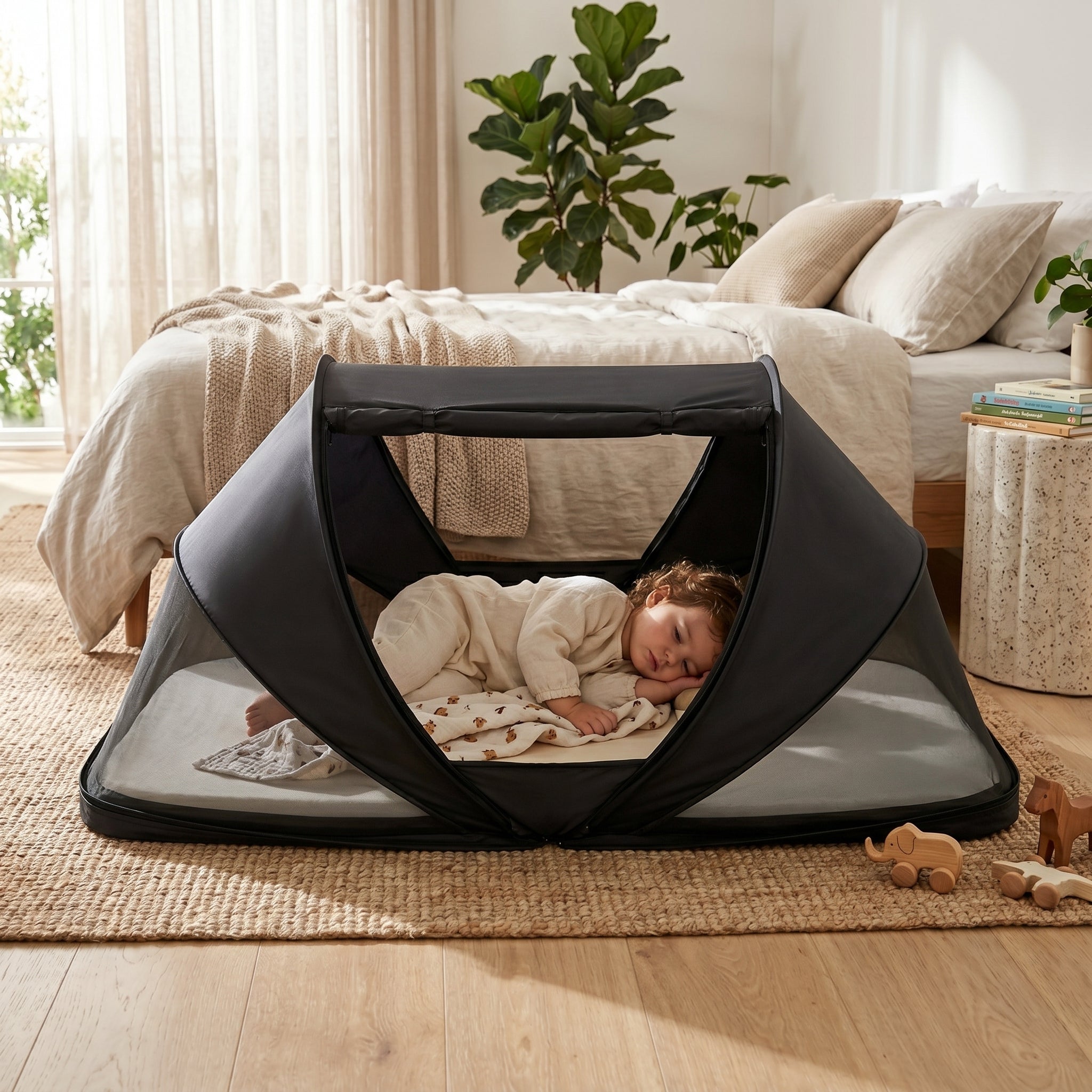 Cutey Campingbedje Babytent - Travelcot - Zwart