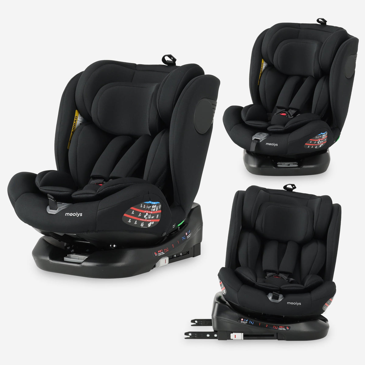 Kaya Luxe Autostoel I-Size - 360° Draaibaar - Isofix - Zwart