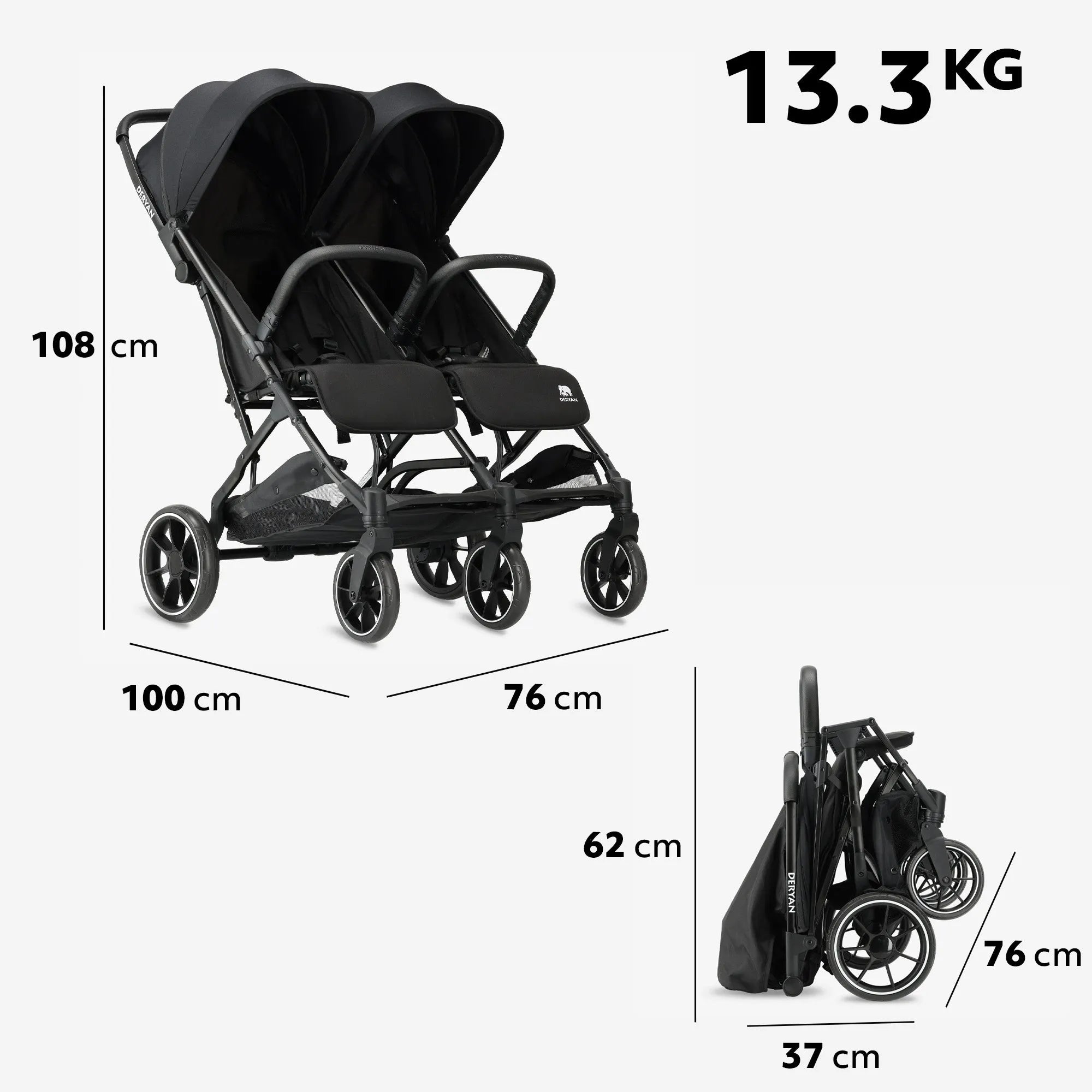 Rolo DuoBuggy X2 XL Zwart