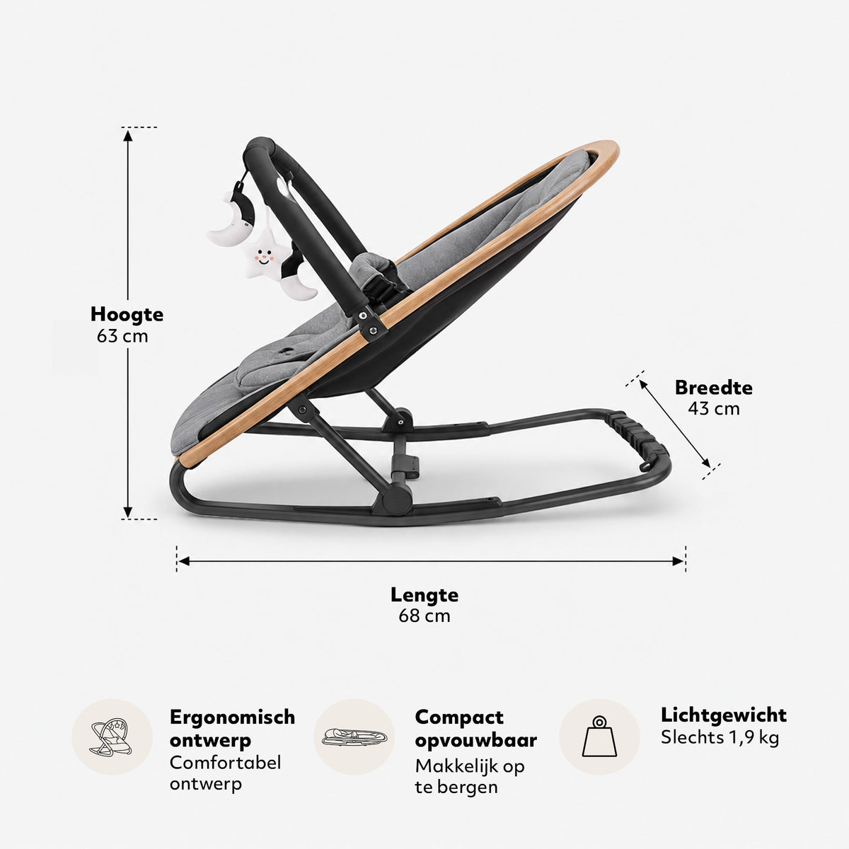 Wipstoel Rocker grey melange