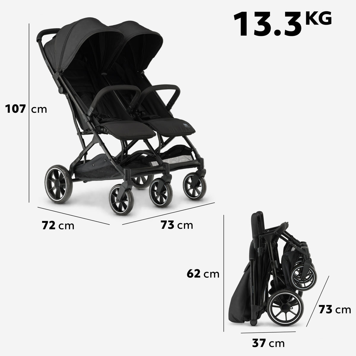 Rolo DuoBuggy X2 XL Zwart