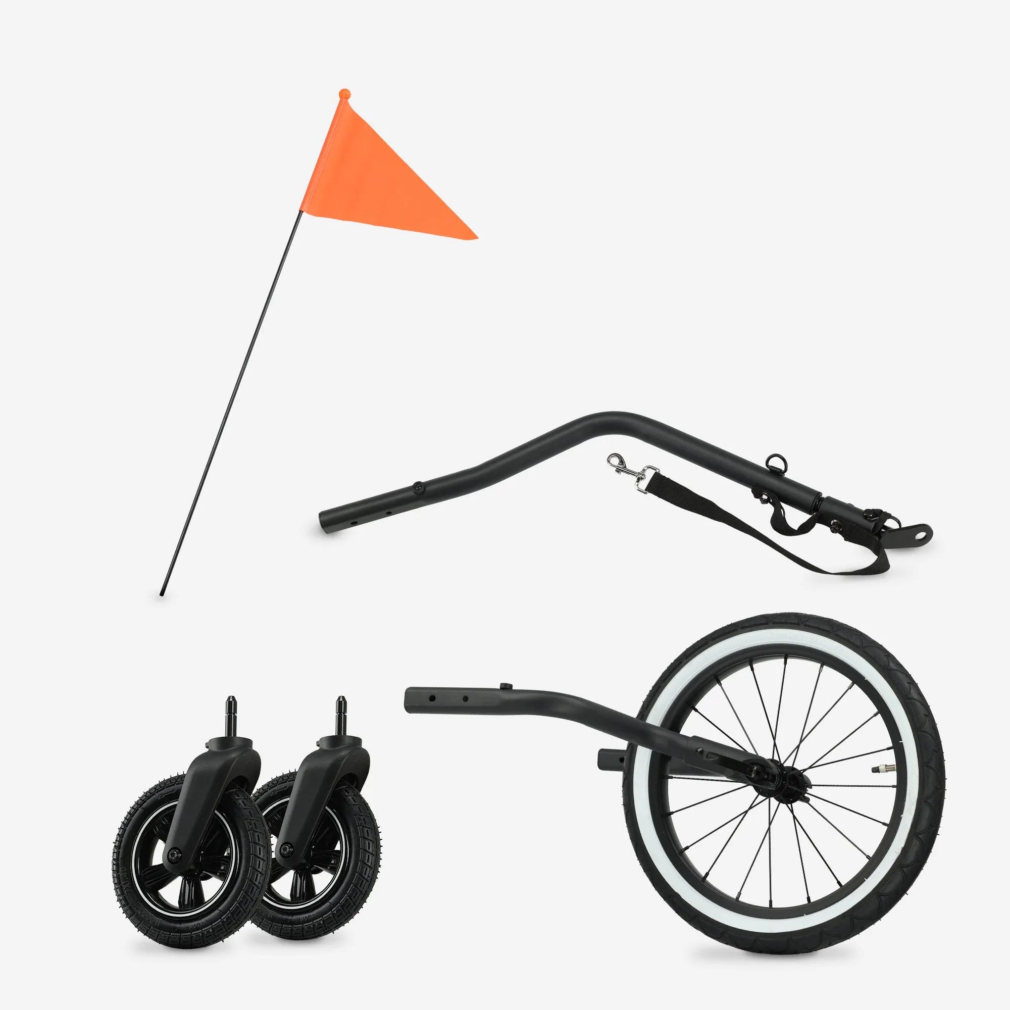 Luxe Fietskar - fietskar en wandelwagen en hardloopkinderwagen - Zwart