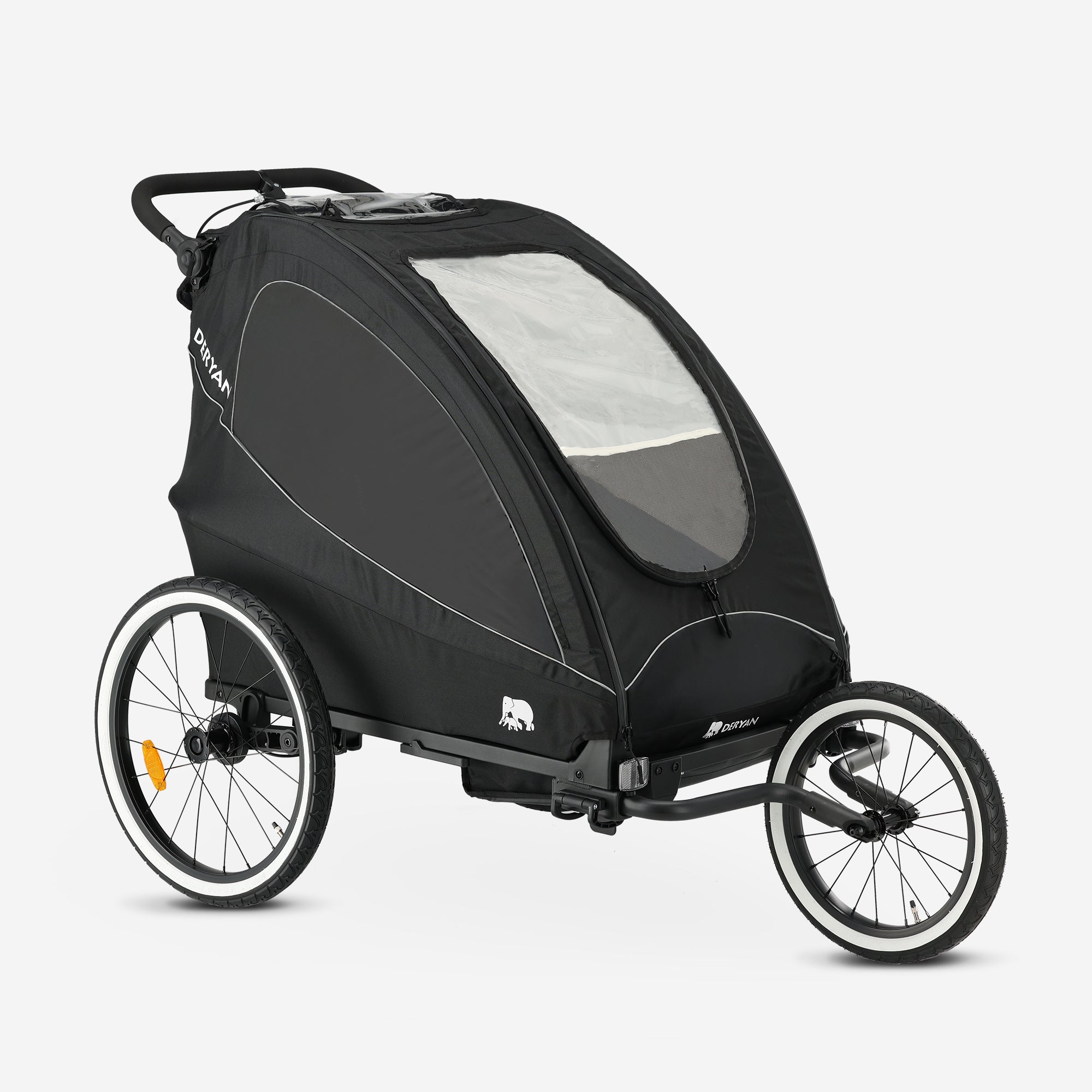 Luxe Fietskar - fietskar en wandelwagen en hardloopkinderwagen - Zwart