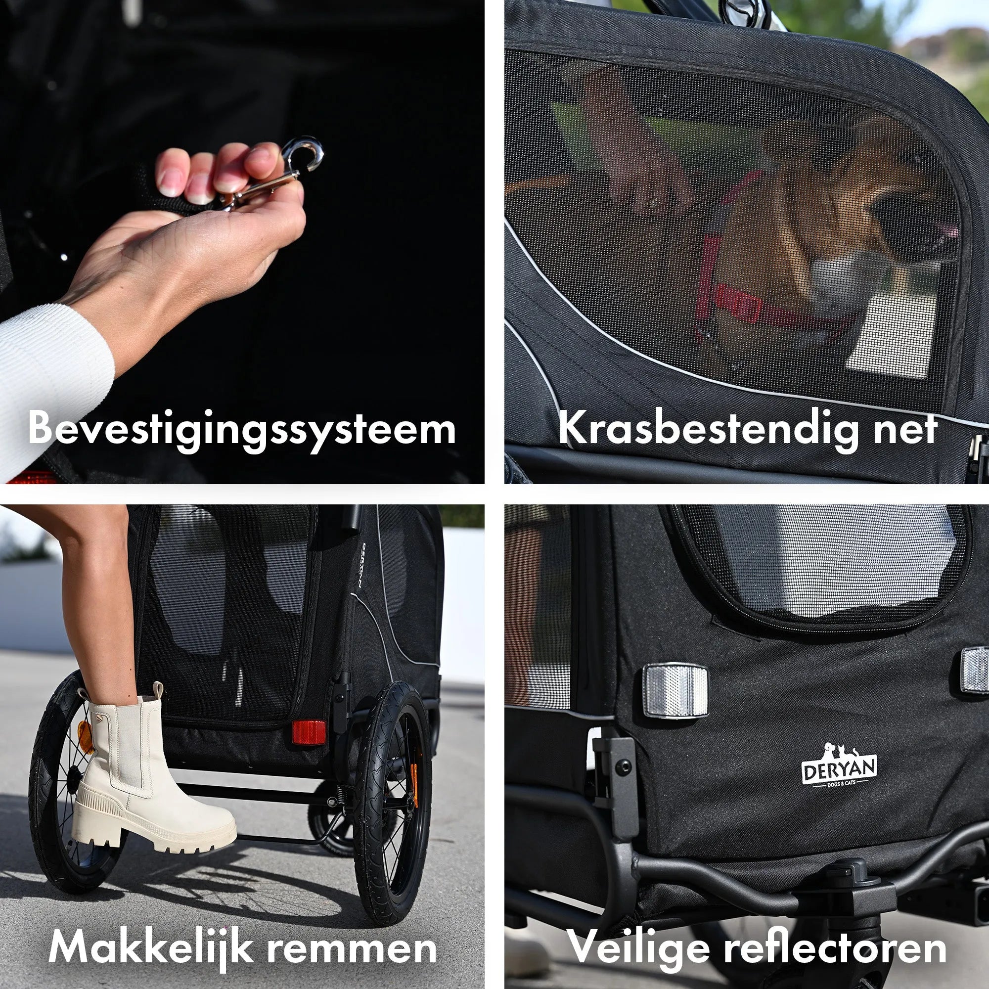 Hondenfietskar 2-in-1 – Opvouwbaar – Tot 20kg – Geschikt voor E-bikes