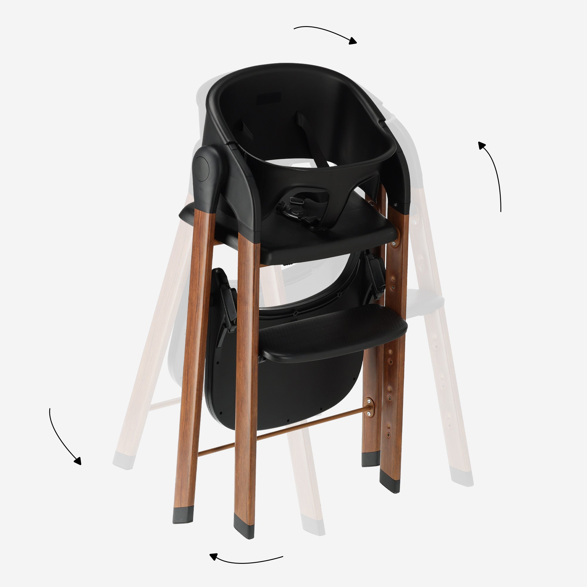 Luxe Kinderstoel Zwart / Hout