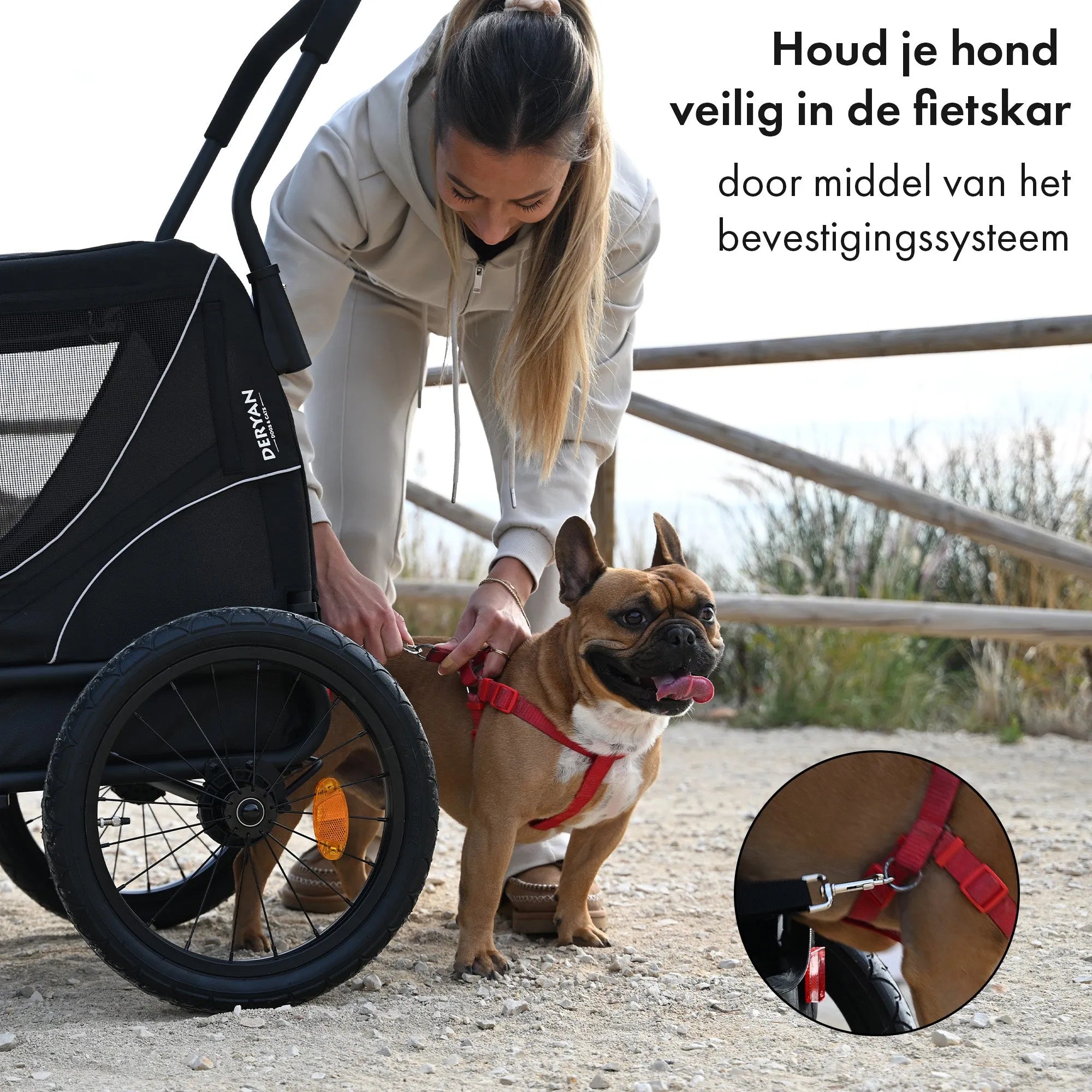 Hondenfietskar 2-in-1 opvouwbaar met aluminium frame en veiligheidsriem tot 20 kg