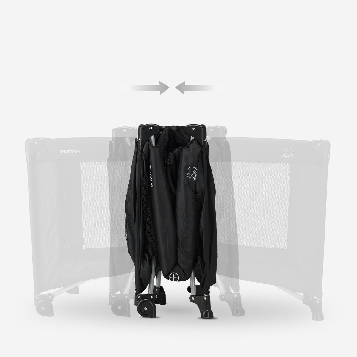 Luxe Campingbed met Verschoonblad en Bodemverhoger - Zwart