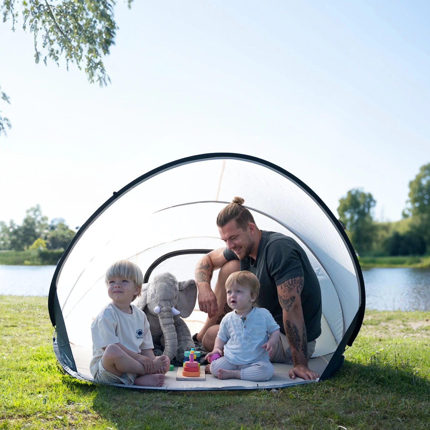 Strandtent XXL Zilver