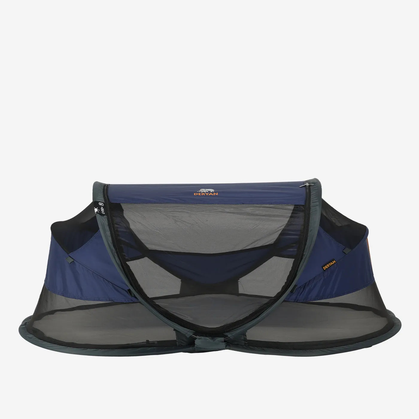Baby Luxe Navy reisbedje Pop-Up 50% UV muggennet <1 mm inclusief zelfopblaasbaar matras draagtas