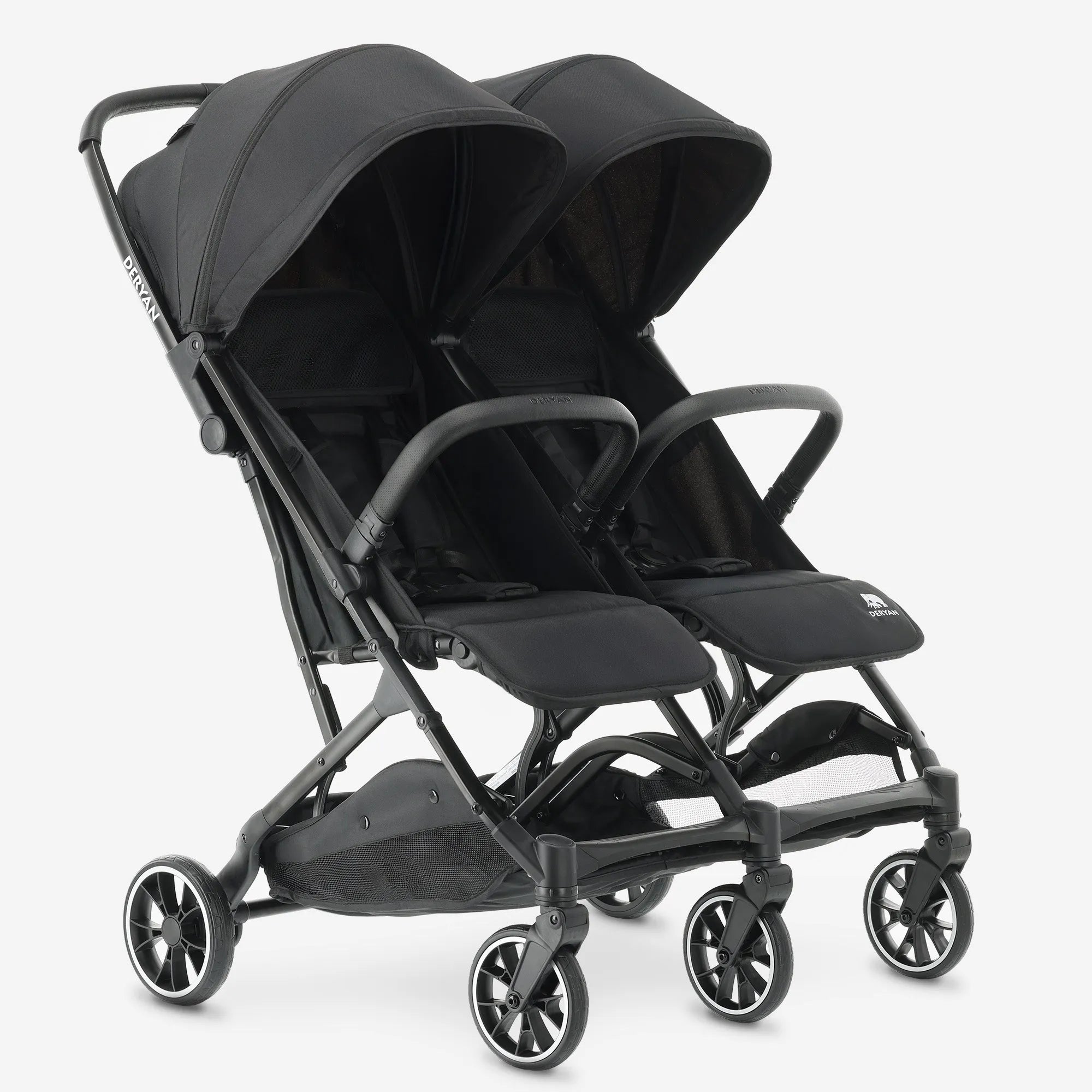 Rolo X2 Duo Buggy Zwart met ruimte voor 2 kinderen compact opvouwbaar ontwerp