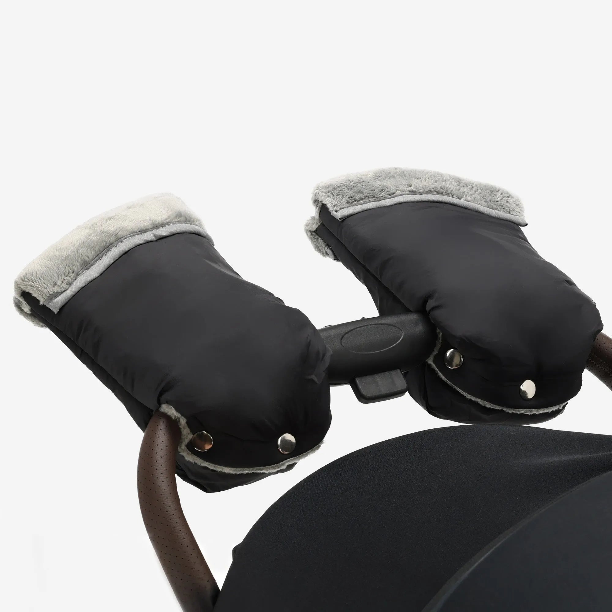 Handwarmers voor kinderwagen gevoerde handmoffen bevestigd aan duwstang voor warme handen tijdens winterwandeling