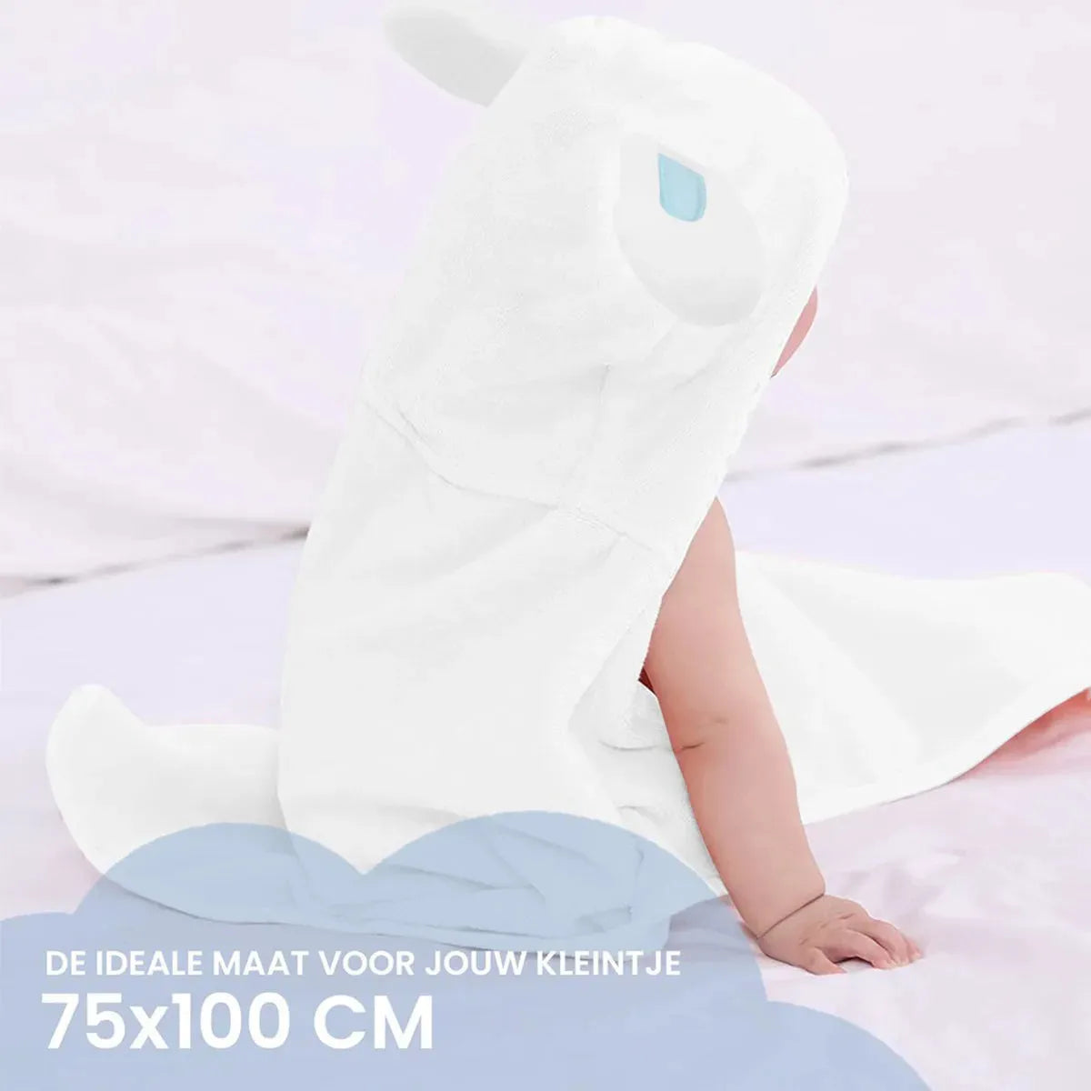 Konijn Multifunctionele Baby Fleece deken met capuchon – Wikkeldeken – Deken 75x100 cm