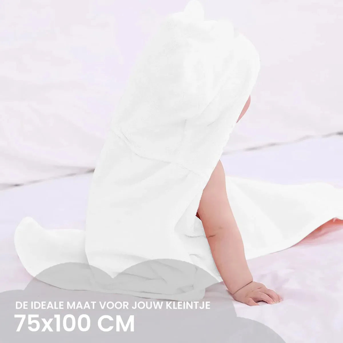 Ijsbeer Multifunctionele Baby Fleece deken met capuchon – Wikkeldeken – Deken 75x100 cm