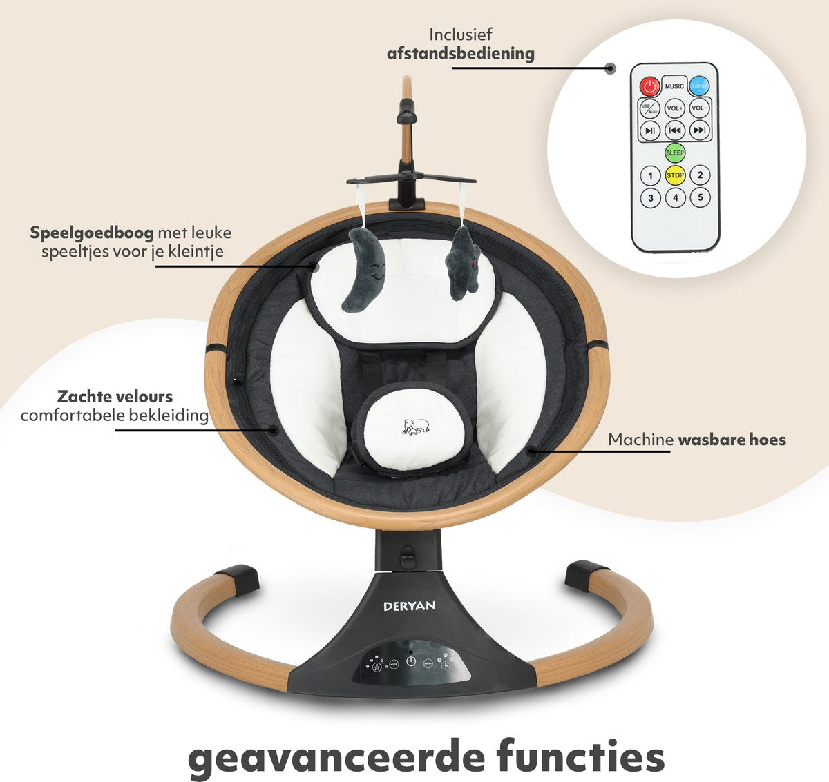 Elektrische Schommelstoel Hout