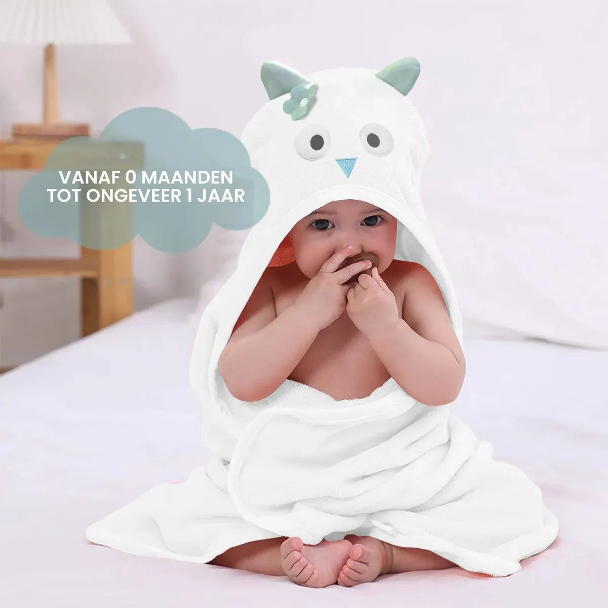 Uil Multifunctionele Baby Fleece deken met capuchon – Wikkeldeken – Deken 75x100 cm