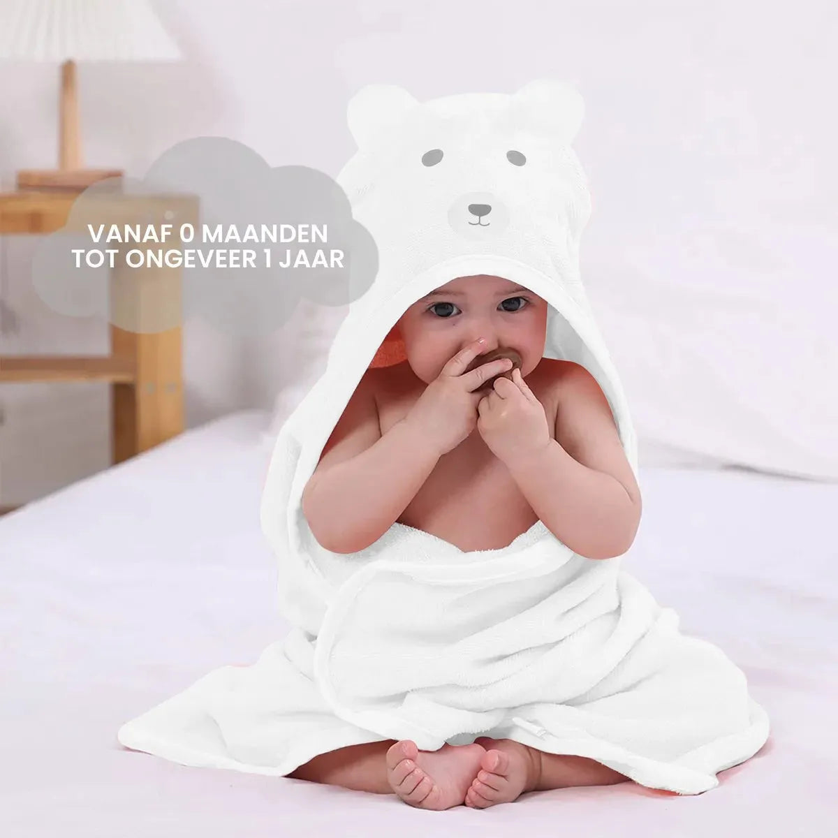 Ijsbeer Multifunctionele Baby Fleece deken met capuchon – Wikkeldeken – Deken 75x100 cm