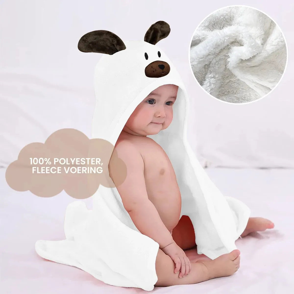 Konijn Bruin Multifunctionele Baby Fleece deken met capuchon – Wikkeldeken – Deken 75x100 cm