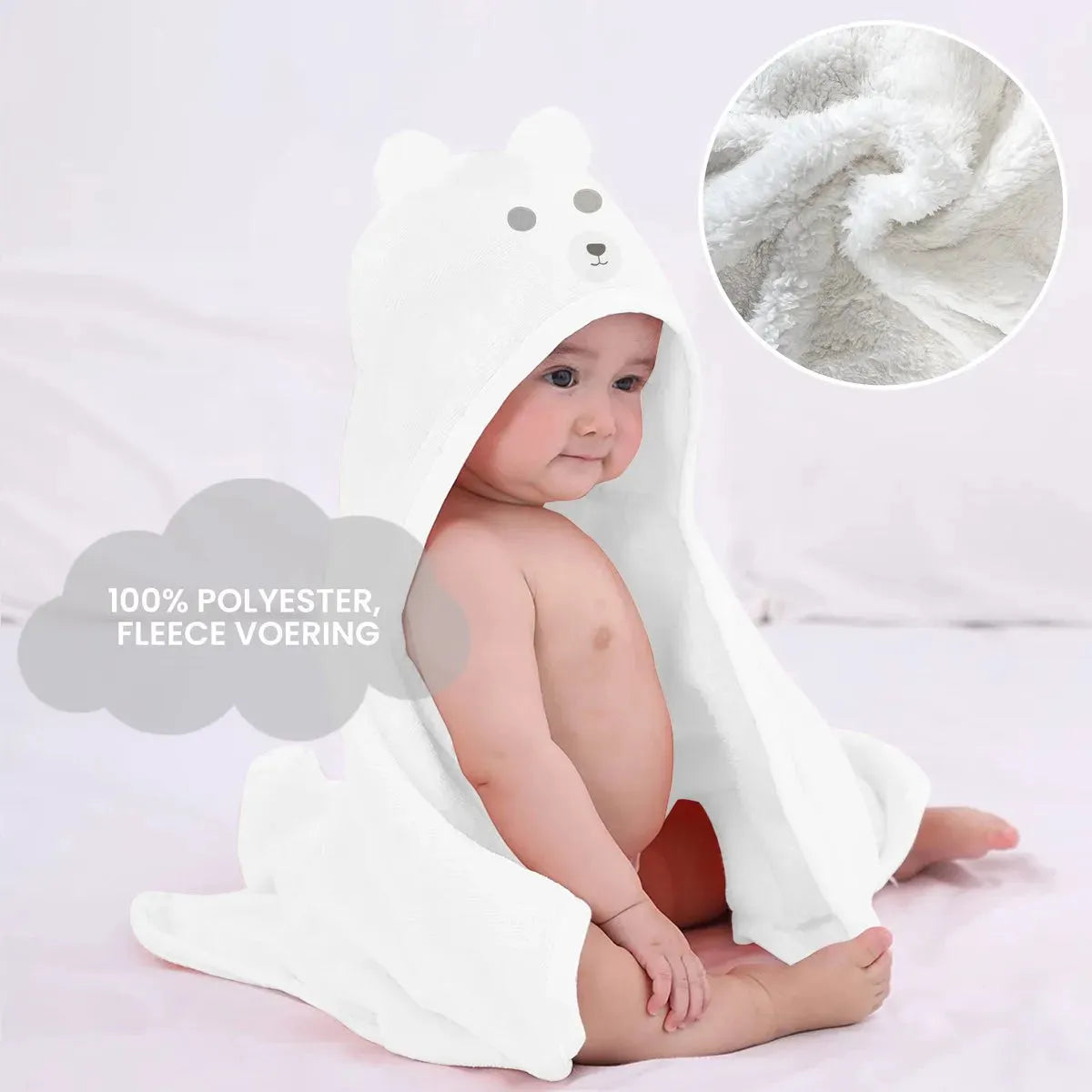 Beer Multifunctionele Baby Fleece deken met capuchon – Wikkeldeken – Deken 75x100 cm