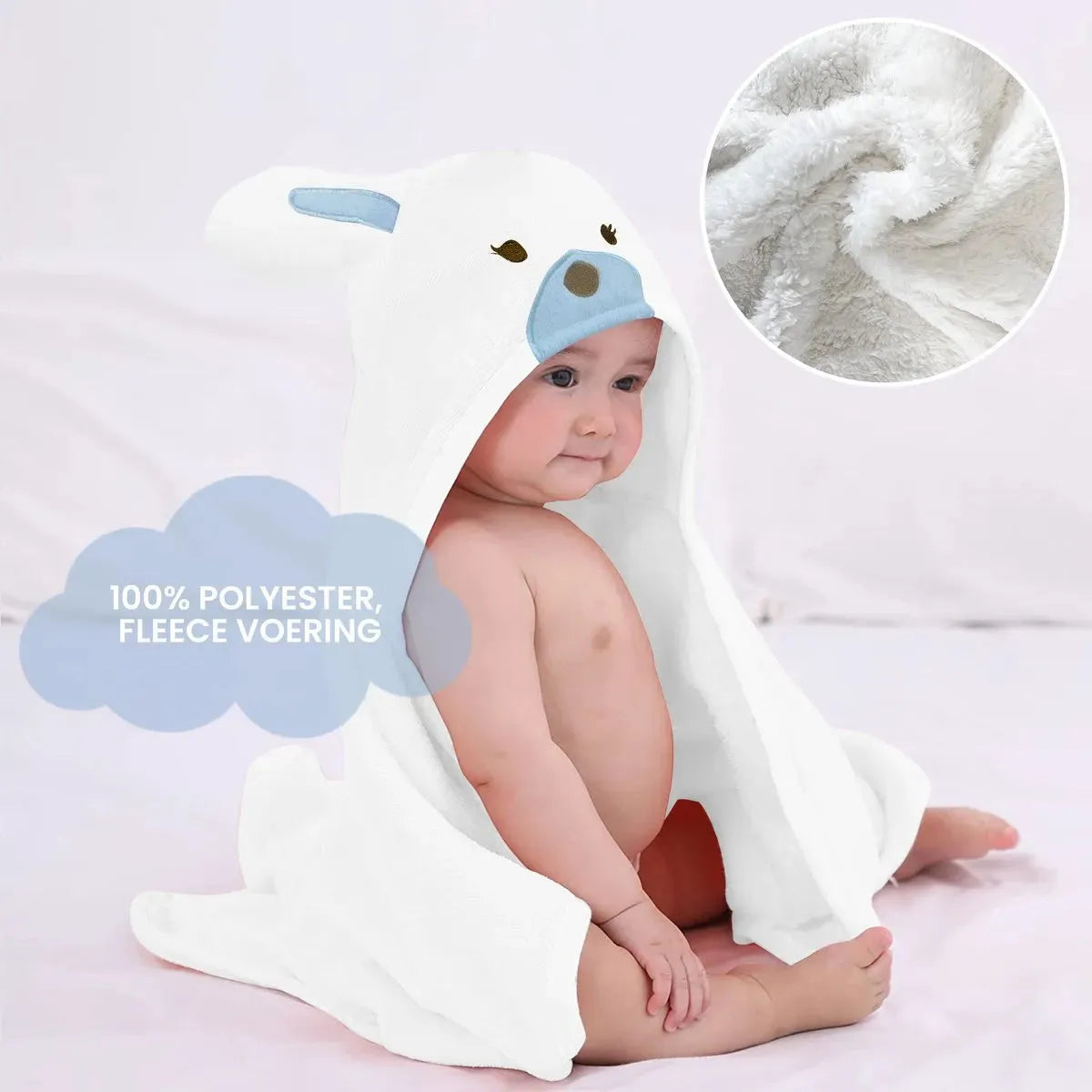 Konijn Multifunctionele Baby Fleece deken met capuchon – Wikkeldeken – Deken 75x100 cm