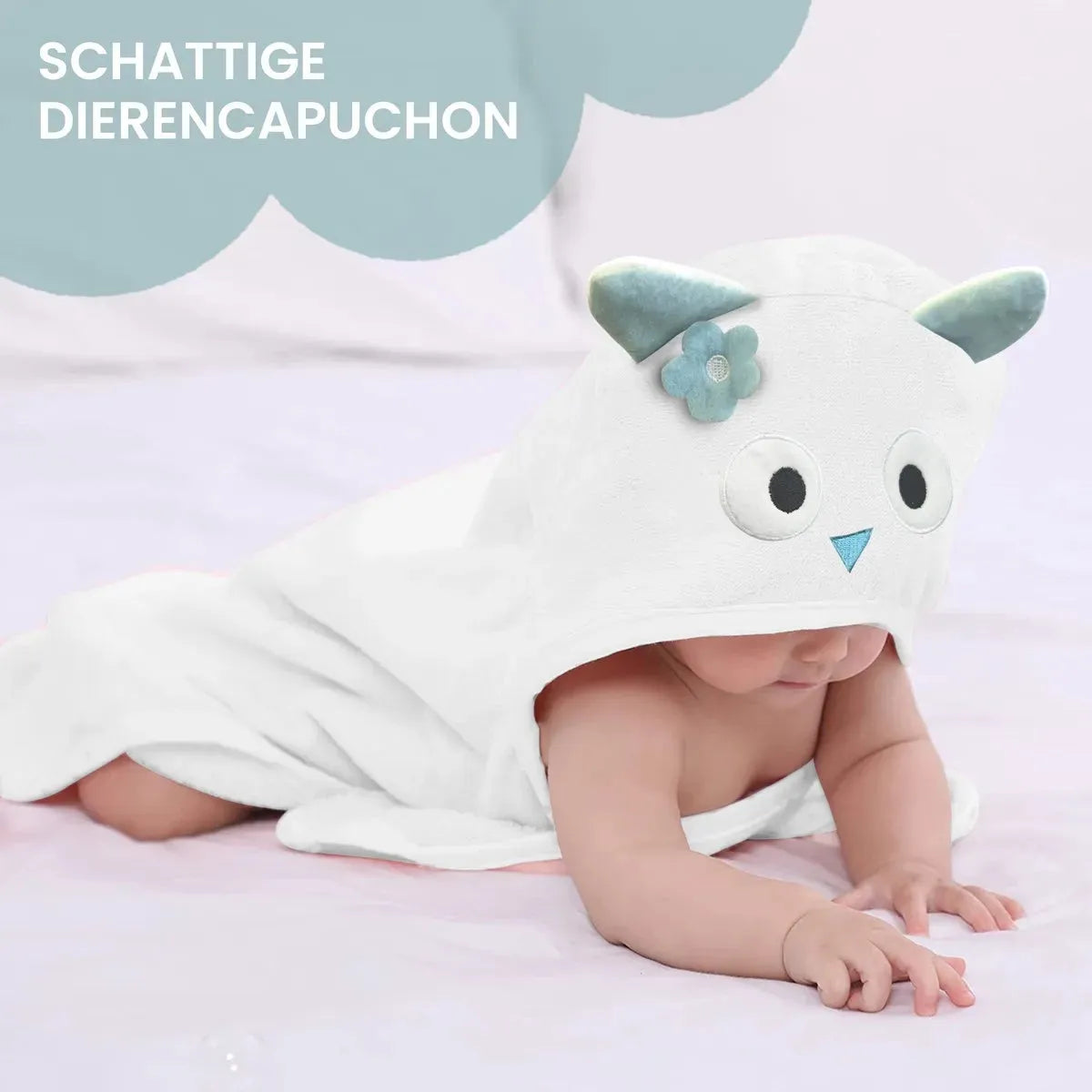 Uil Multifunctionele Baby Fleece deken met capuchon – Wikkeldeken – Deken 75x100 cm