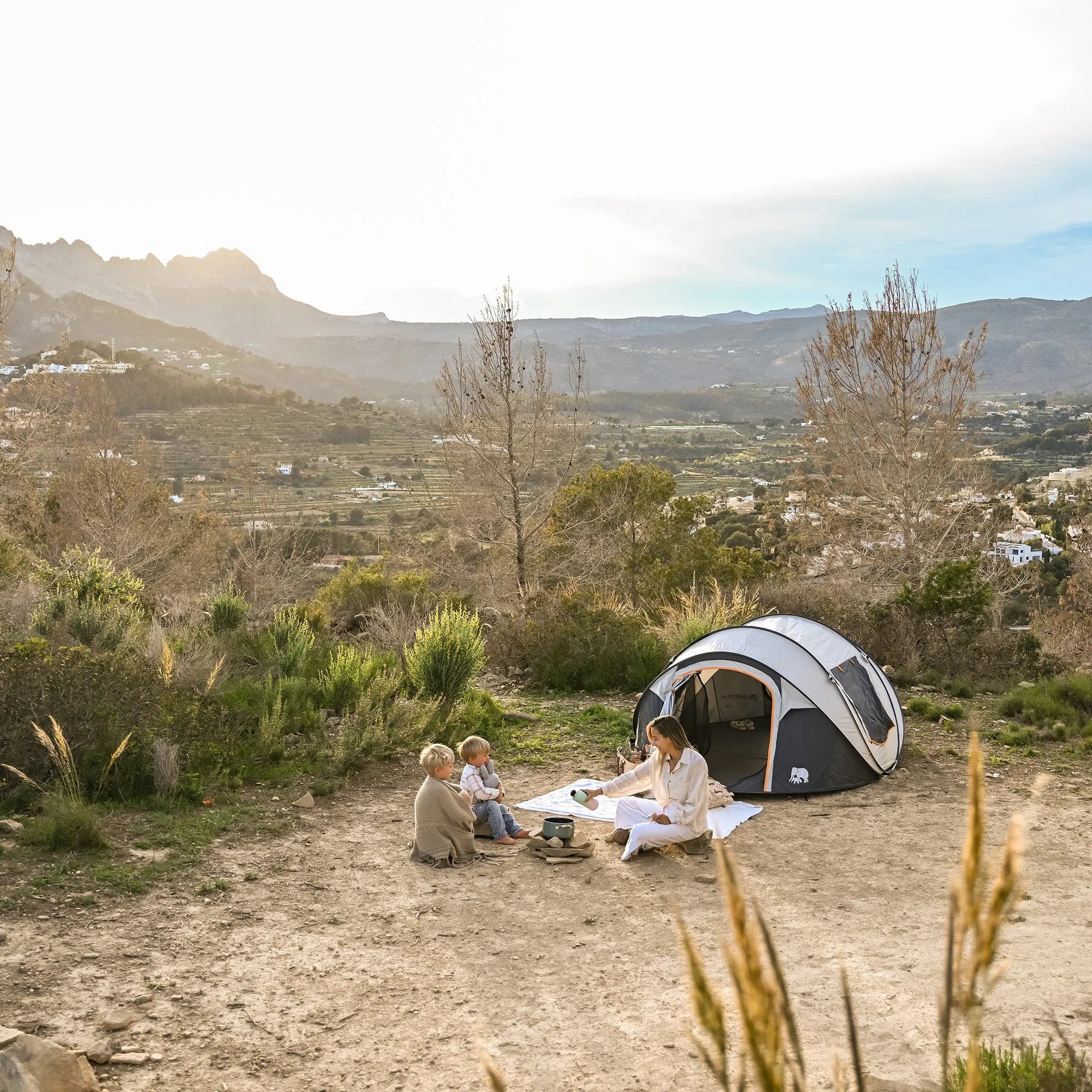 Pop Up Luxe Tent - 5000MM waterkolom - Beige - 4 Persoons
