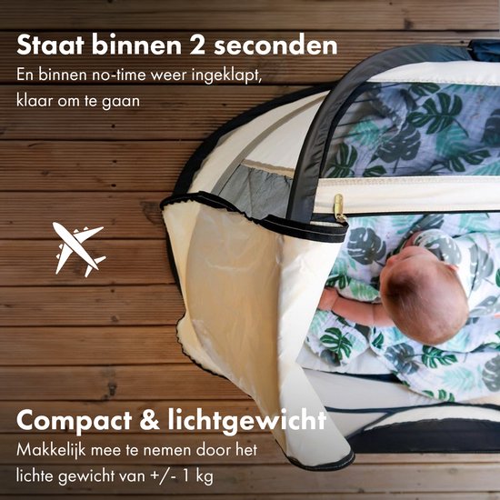 BabyBox baby tentje Campingbedje + katoenen dekje - Cream