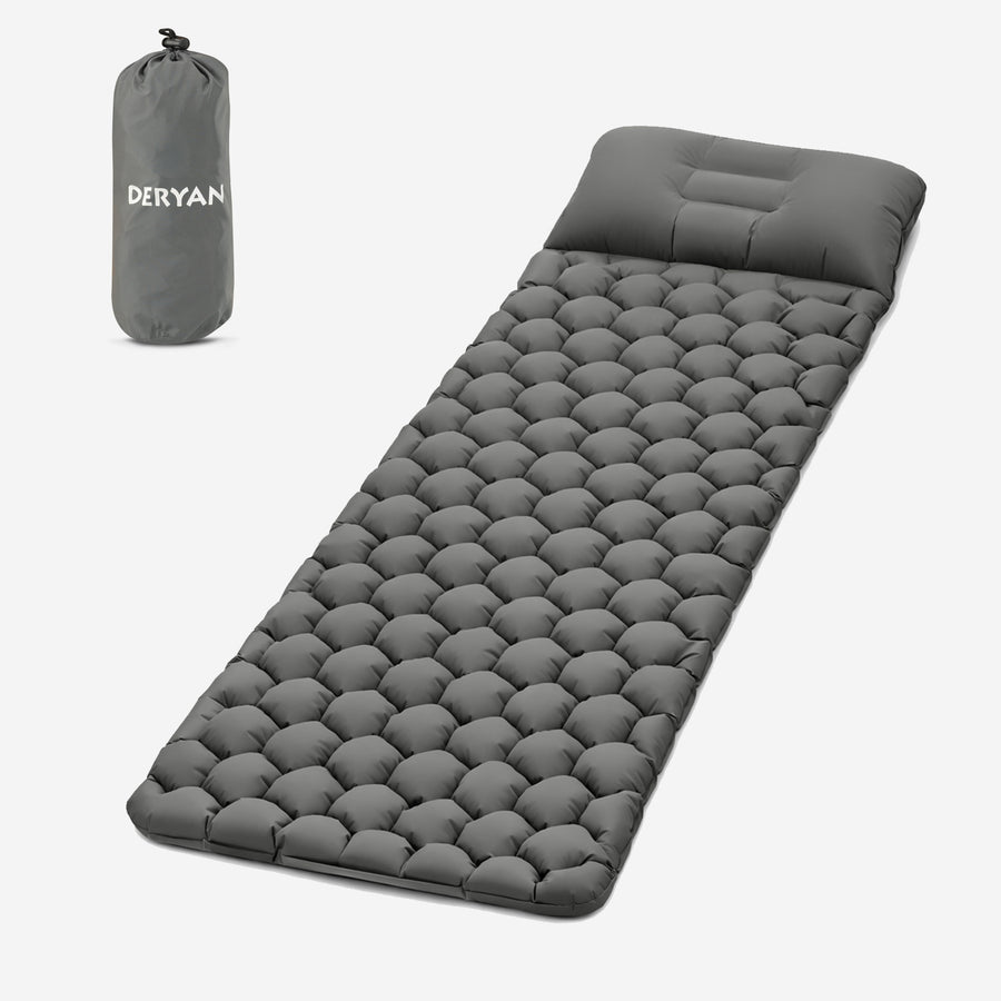 Deryan Air Bed - Luchtbed Kamperen - Inclusief tas - grijs